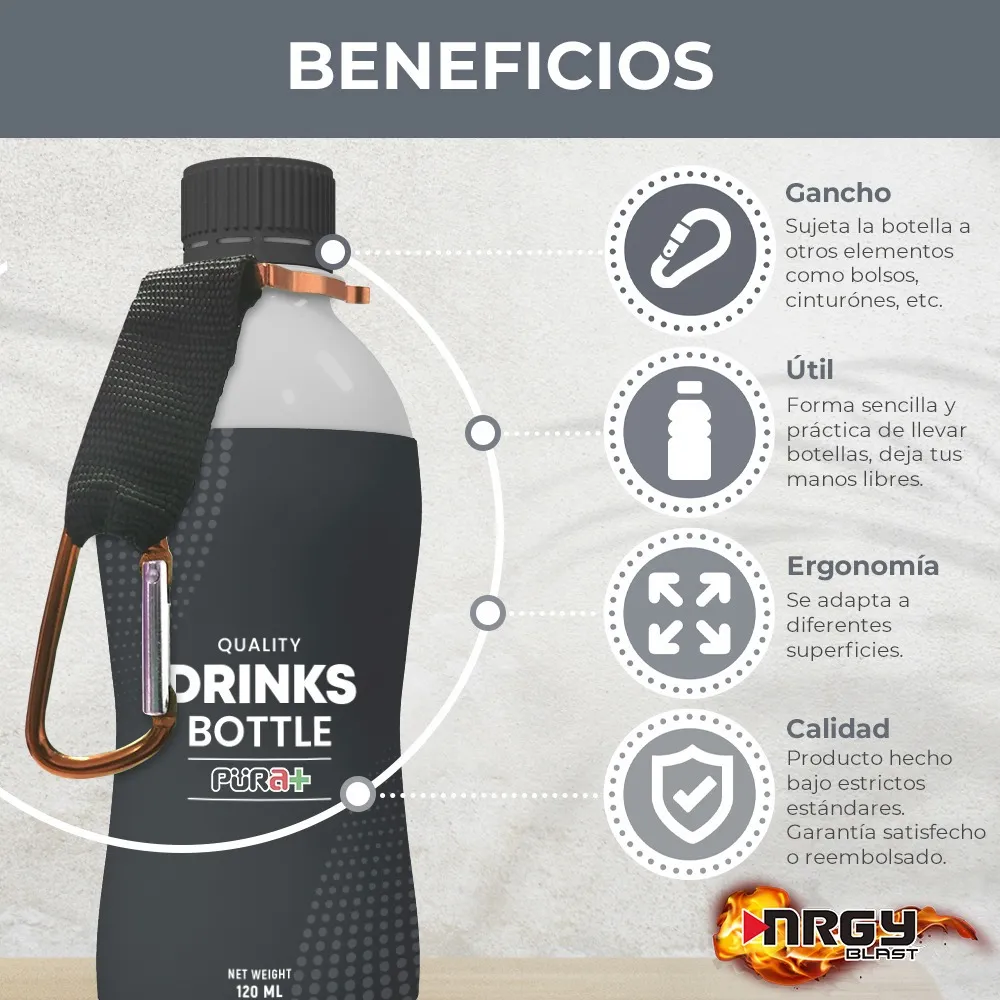 Ganchos Mosquetón para Botellas de Agua