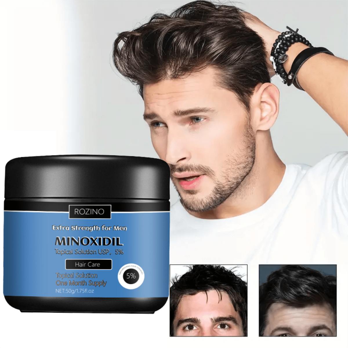 Minoxidil 50g hombre, tratamiento anticaída capilar, crecimiento cabello masculino,