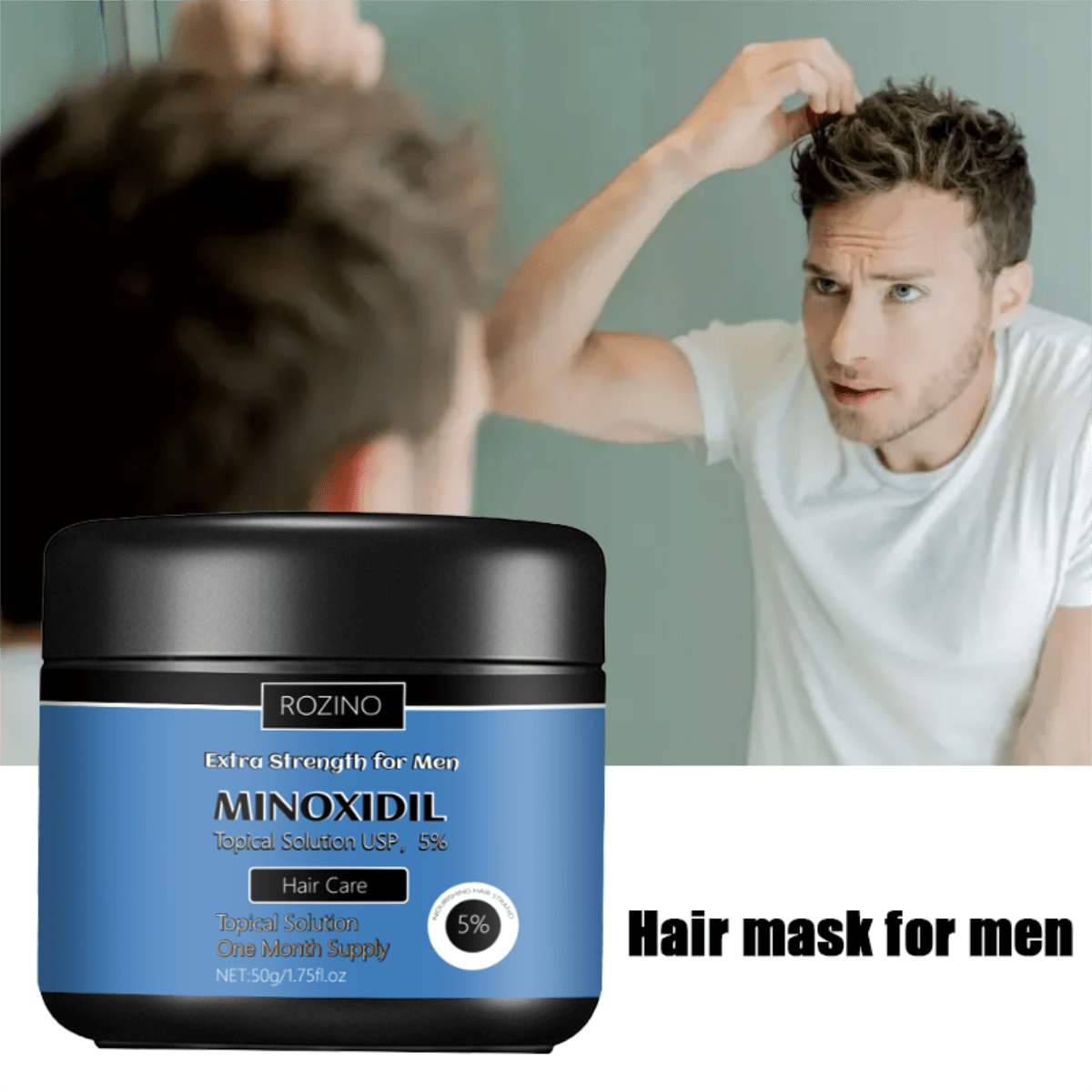 Minoxidil 50g hombre, tratamiento anticaída capilar, crecimiento cabello masculino,