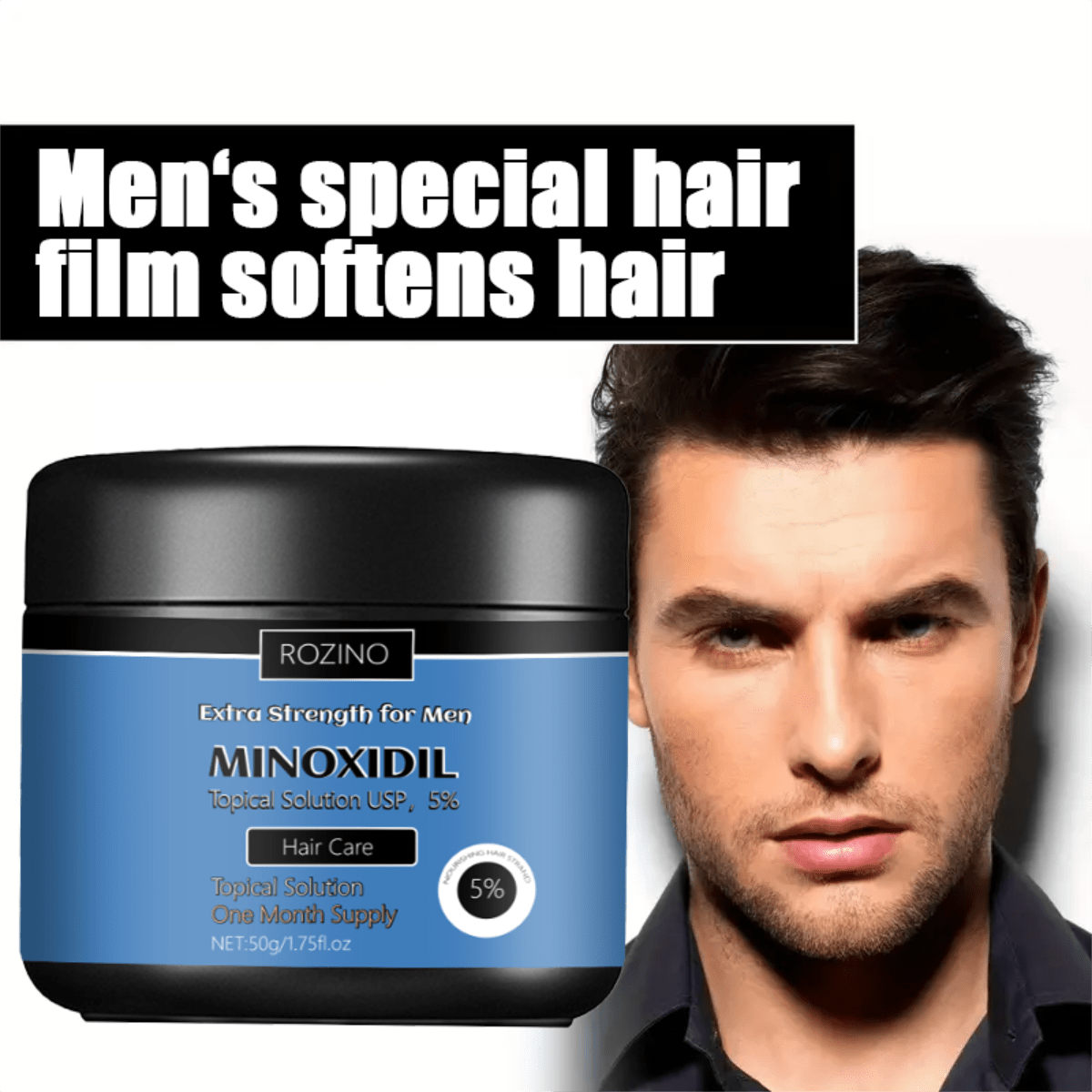 Minoxidil 50g hombre, tratamiento anticaída capilar, crecimiento cabello masculino,