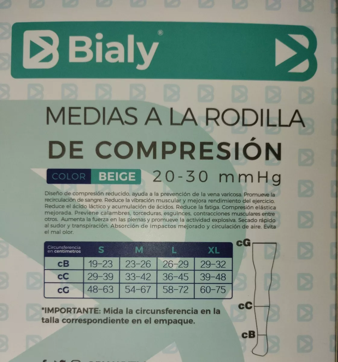 Medias De Compresión Alta 20-30mmhg A La Rodilla